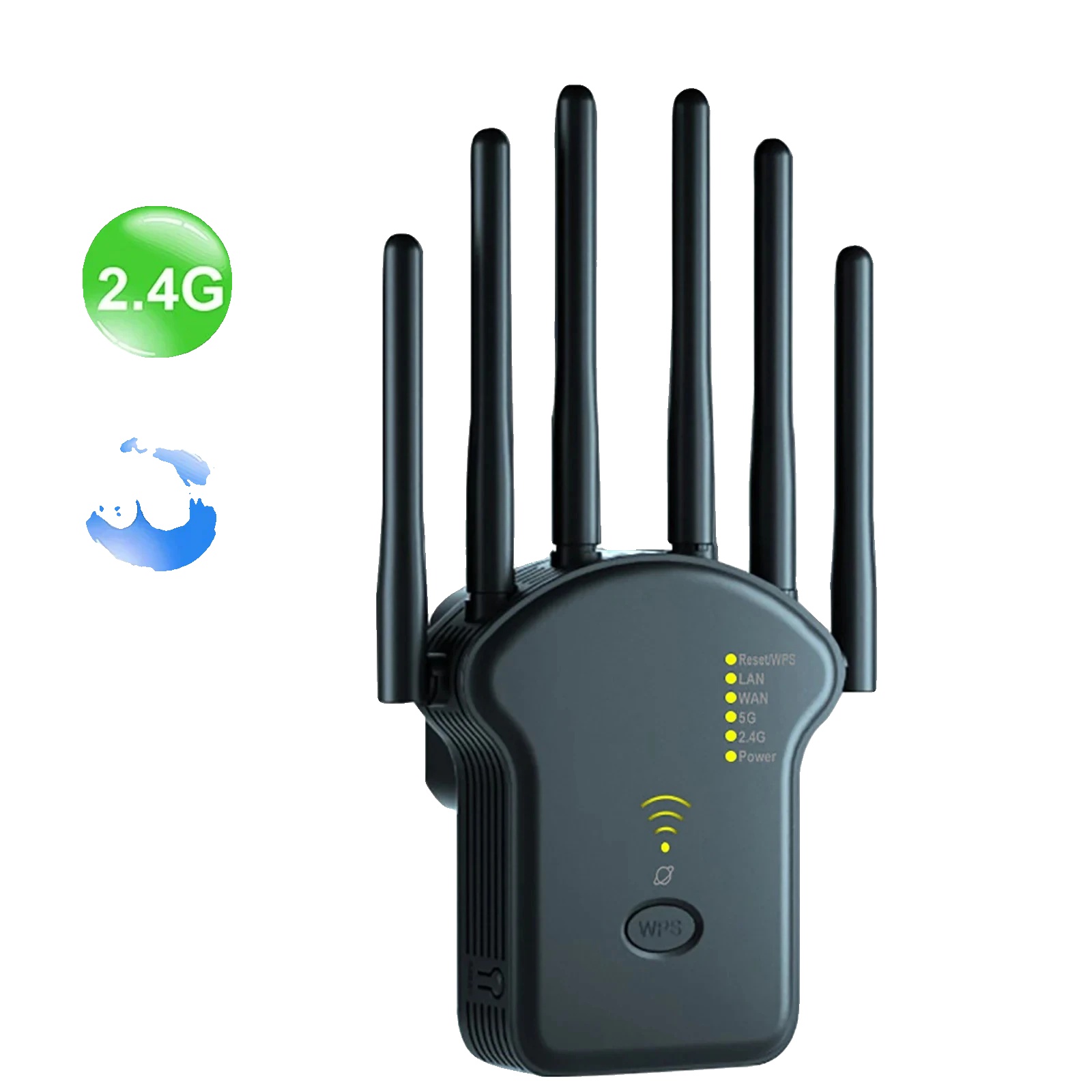 Wlan-repeater, Dualband-leistung, Verbesserte Abdeckung, 2.4g 5g 1200m Schwarz