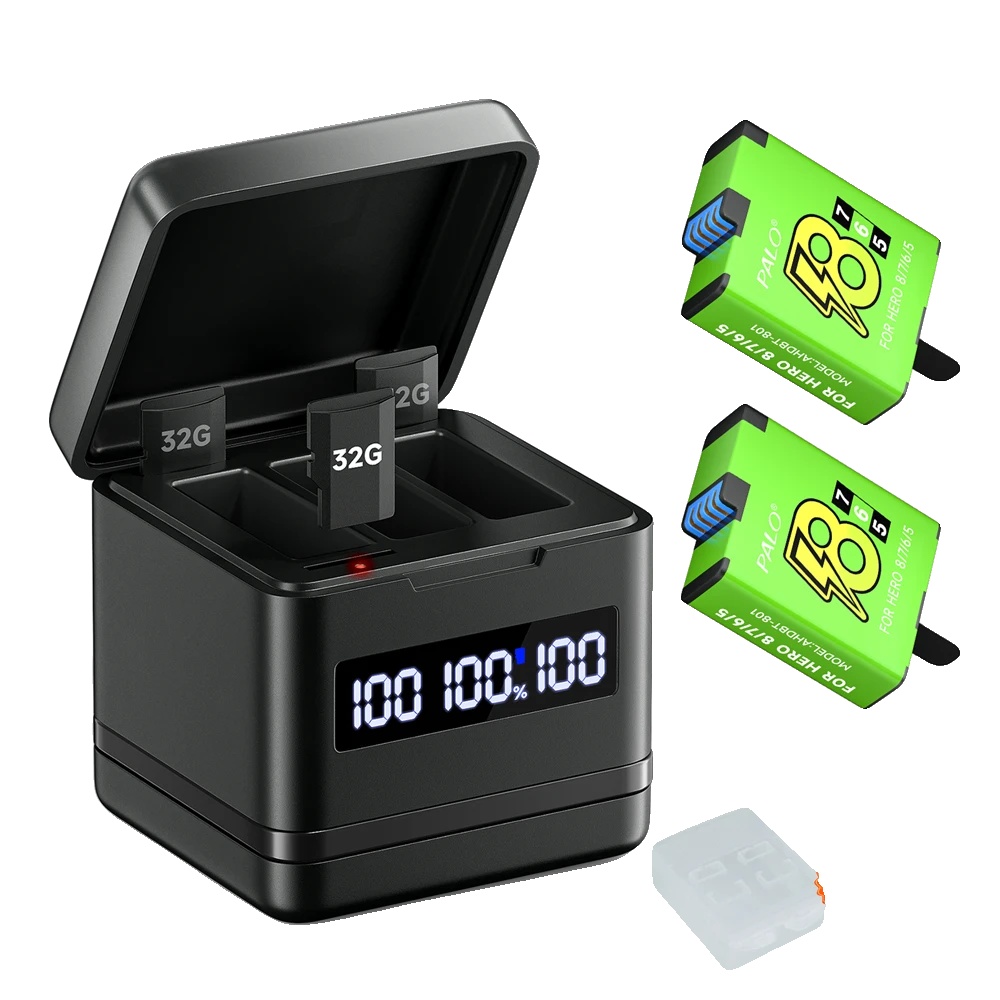 Batterie, 1800mah Kapazität, Schnellladegerät Mit 3 Schlitzen, 2 Batterien 1 Ladegerät