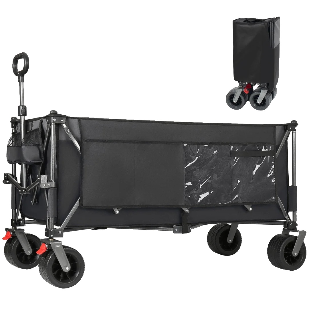 Transportwagen, 300l Kapazität, 250kg Tragfähigkeit, 130cm Ausgeklapptes Maß, 17x10 Cm Geländereifen, Klappbares Design