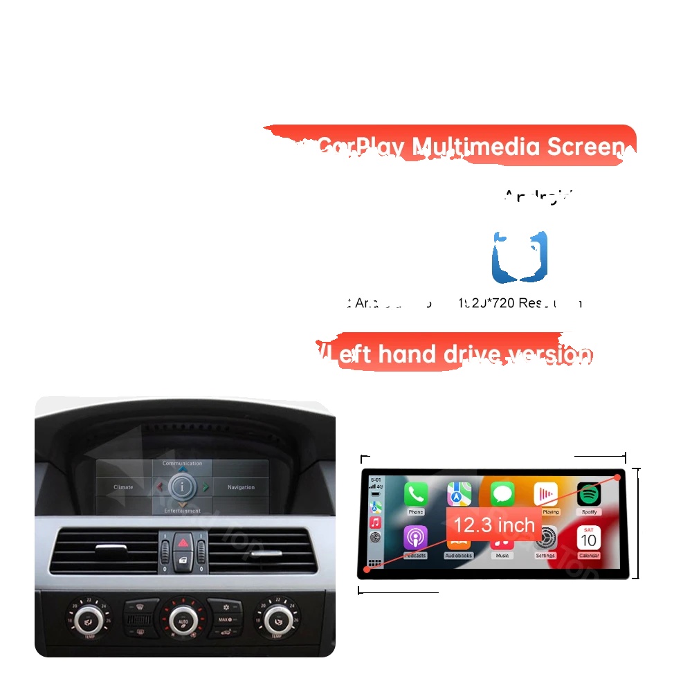 Auto-multimedia-display, Kabelloses Carplay, Einfache Installation, 12.3 E60 Ccc