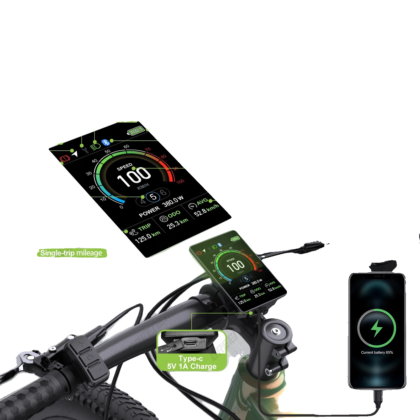 Ebike-display, 5-pin-anschluss, Unterstützung Für Pas-stufen, Vd04