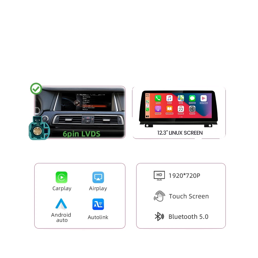 Multimedia-radio, Touchscreen, Sprachsteuerung, Kompatibel Mit Bmw 7er Reihe F01 F02, Nbt