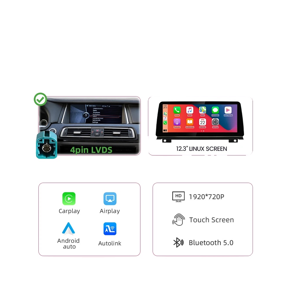 Multimedia-radio, Touchscreen, Sprachsteuerung, Kompatibel Mit Bmw 7er Reihe F01 F02, Cic