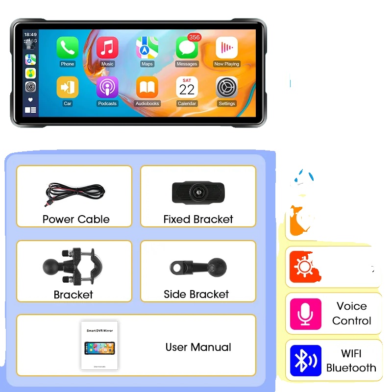 Gps-navigationssystem, Wasserdicht, Kabelloses Carplay Und Android Auto, Carplay, Keine