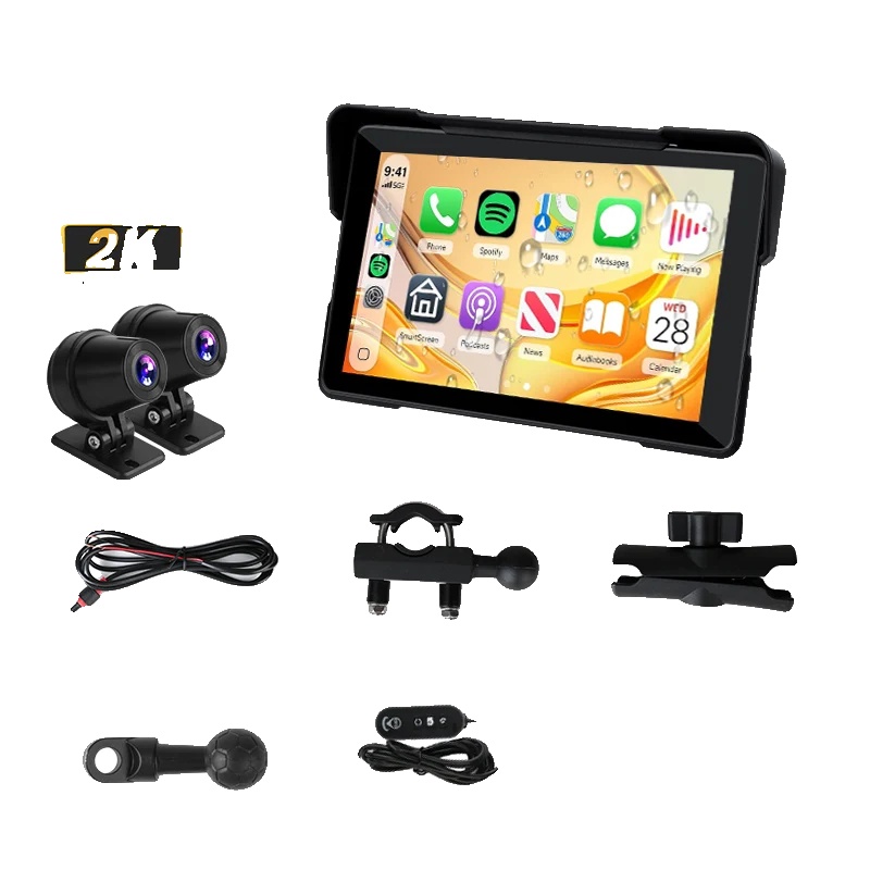 Motorrad-navigations-gps, Kabelloses Carplay, Dual-bluetooth, Moto Dvr, Keine