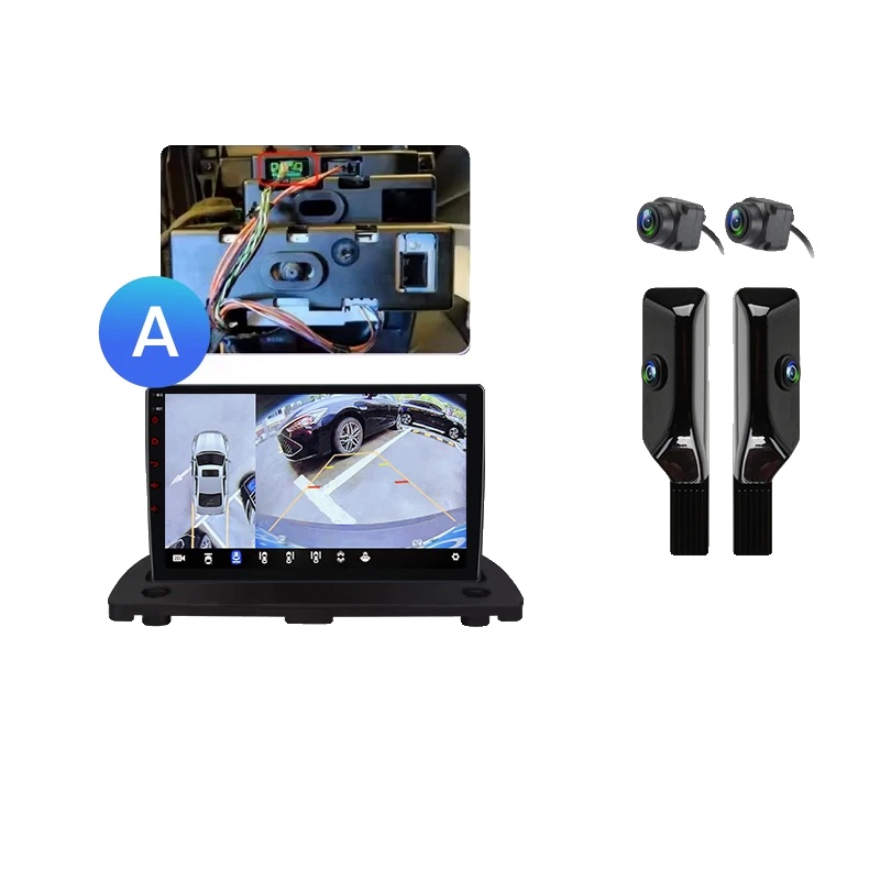 Autoradio, 360° Panorama-funktion, Smartphone-integration, Kompatibel Mit Volvo Xc90 2004-2014,, V9 Plus (6gb 128gb) + 360° Kamera (schwarz) - A