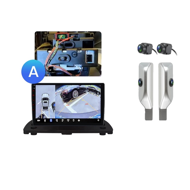 Autoradio, 360° Panorama-funktion, Smartphone-integration, Kompatibel Mit Volvo Xc90 2004-2014, Kabellos, V9 Plus (6gb 128gb) + 360° Kamera (weiß) - A