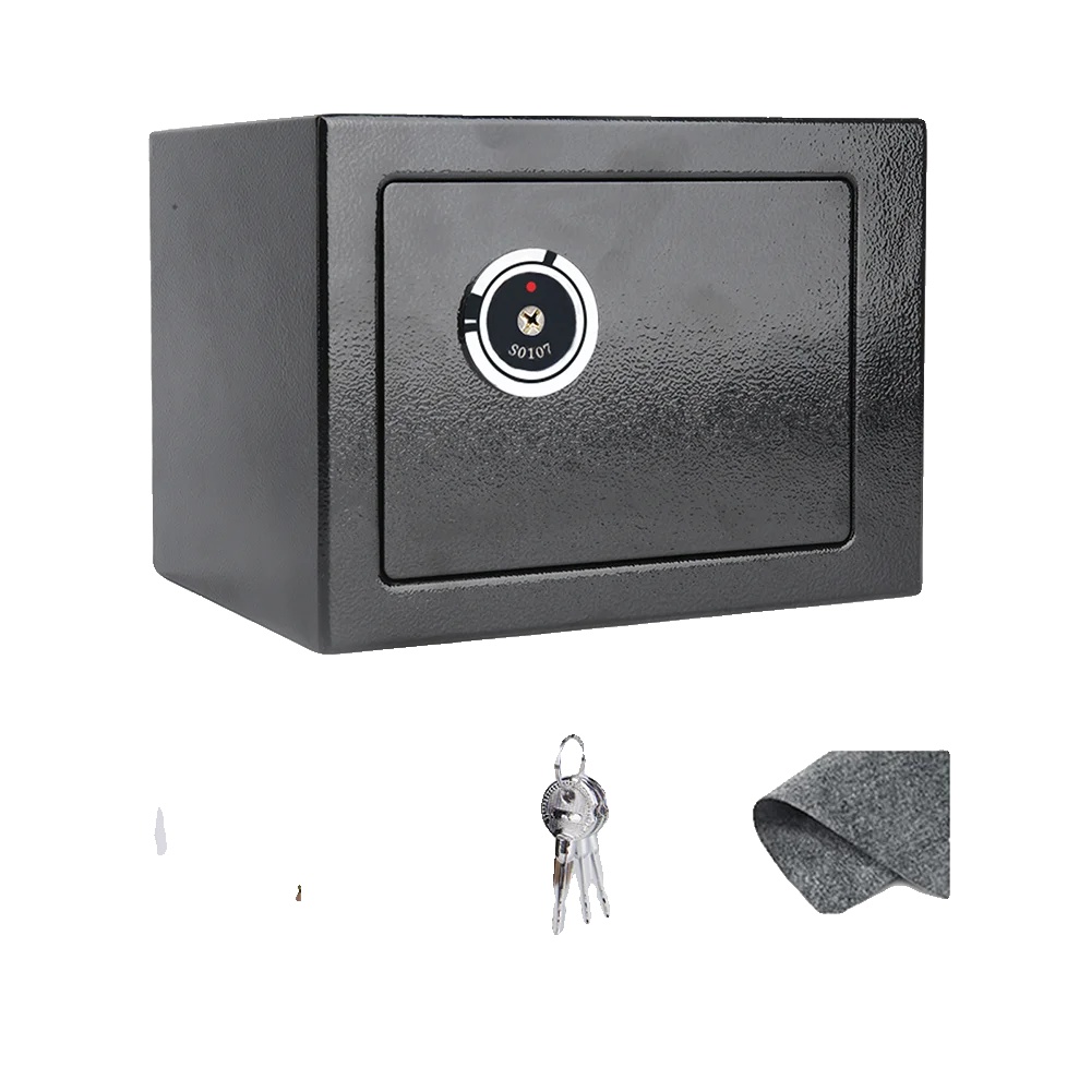 Sichere Box, Hochsicherheitsverschluss, Robuste Stahlkonstruktion, Schwarz