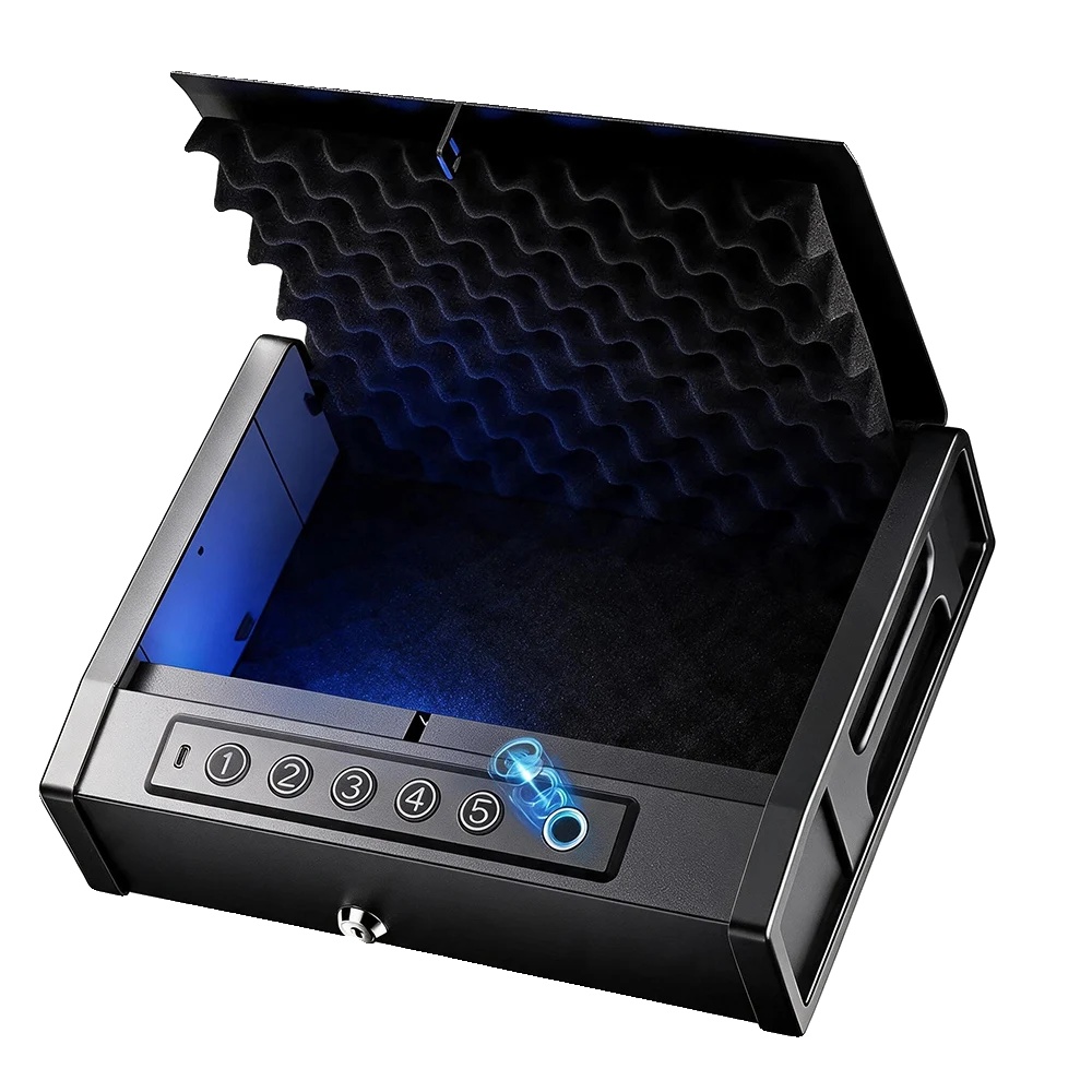 Fingerabdrucksafe, Digitales Tastenfeld, Tragbare Sicherheitsbox, Mini Safe Box