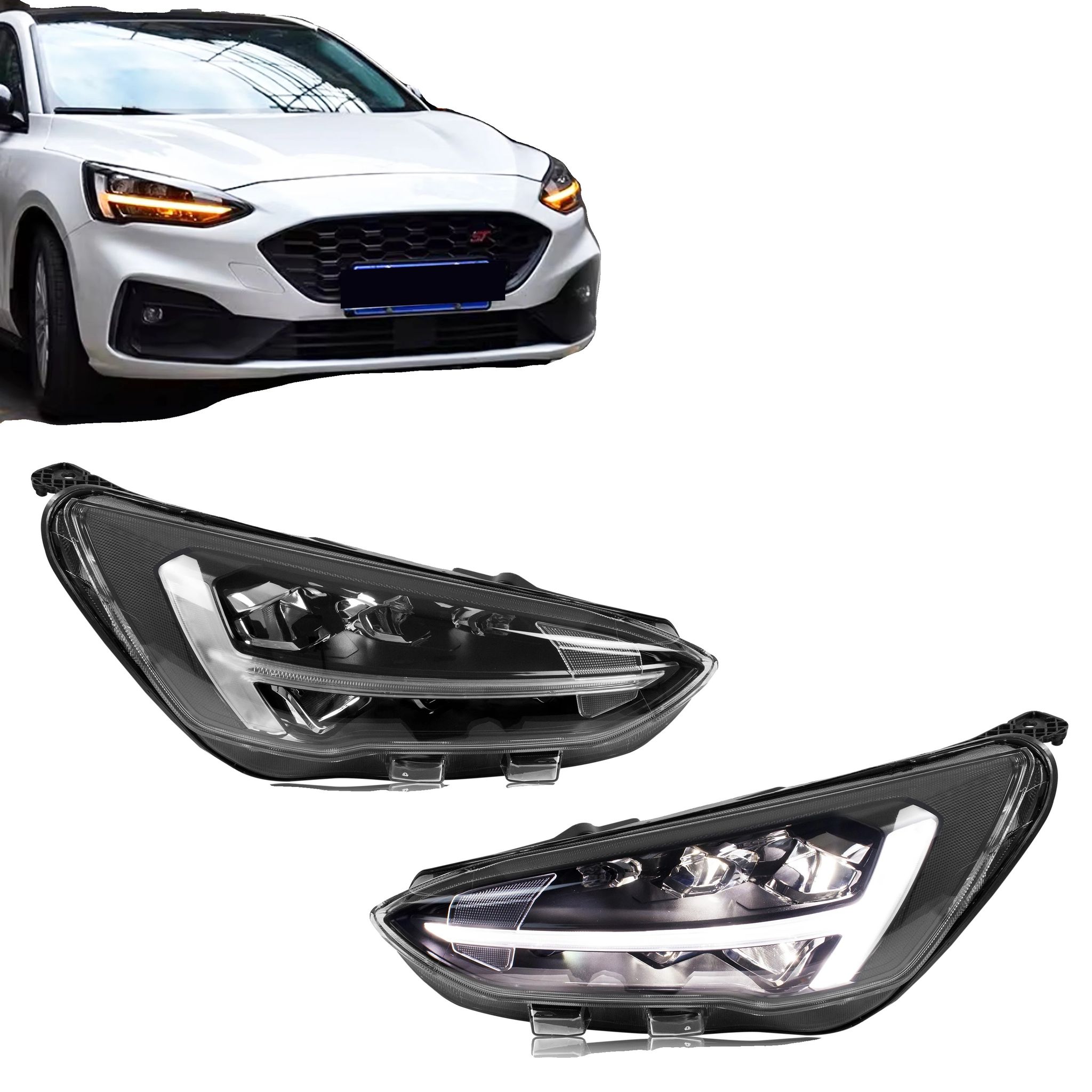 Scheinwerfer-set, Led, Sequenzieller Blinker, 12v, Ce-zertifiziert, Kompatibel Mit Focus Mk4 Iv 2019-2021