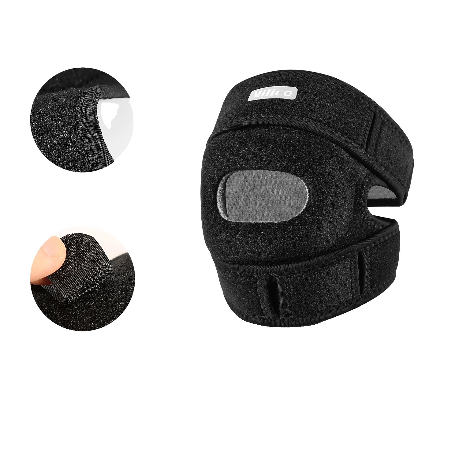 Kniebandage, Verstellbare Unterstützung, Leichtes Design, Ab169-schwarz