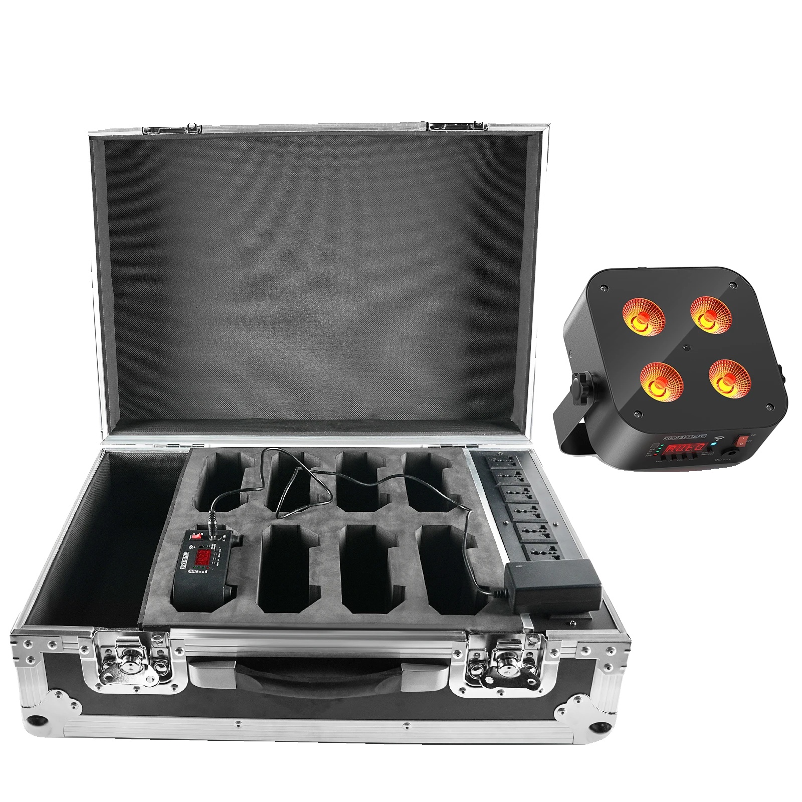 Flugcase, Premium-leder, 61 Cm X 44 Cm X 24,5 Cm, Kompatibel Mit Wiederaufladbaren Par-lichtern, Gewicht: 10,19 Kg, Leistung: 18 W