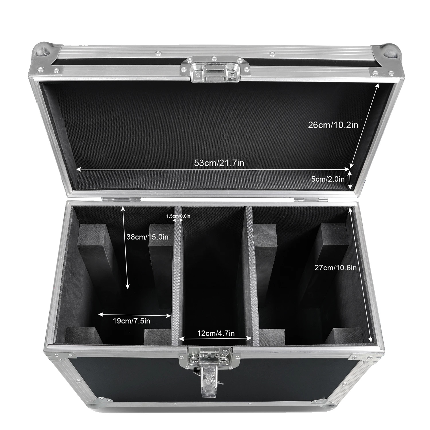 Flugcase, Hält 2 Moving-head-lichter, Premium-schutz, Schwarz