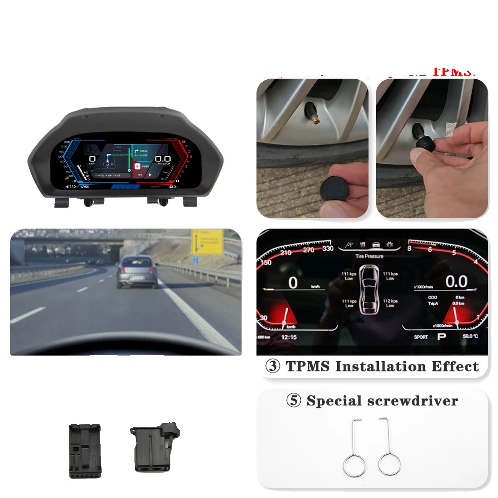 Digitales Armaturenbrett, Lcd-display, 1920x720 Auflösung, F25 Mit Carplay Tpms