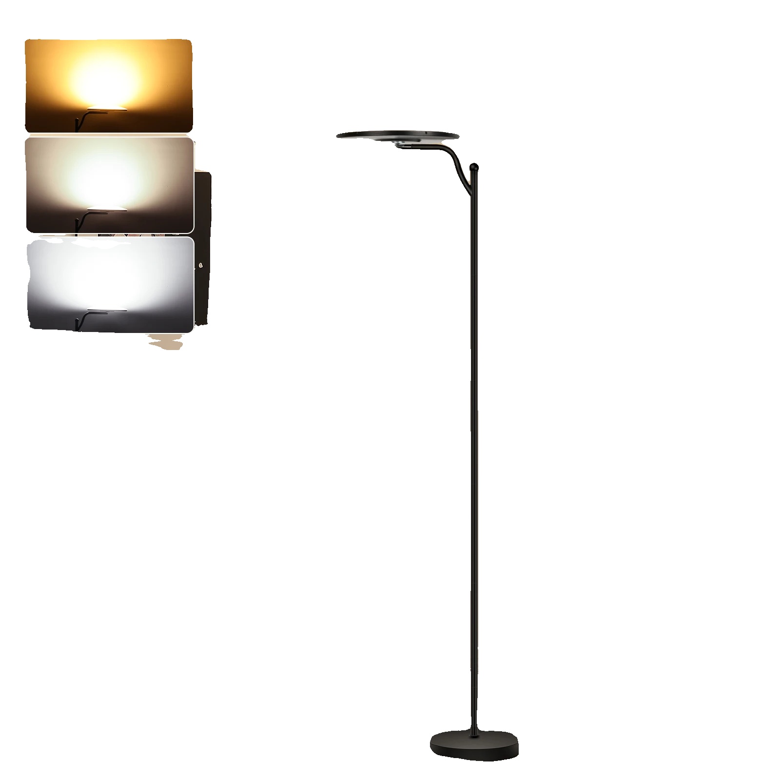 Stehlampe, Dimmbar, Mit Fernbedienung, Weiss, Schwarz