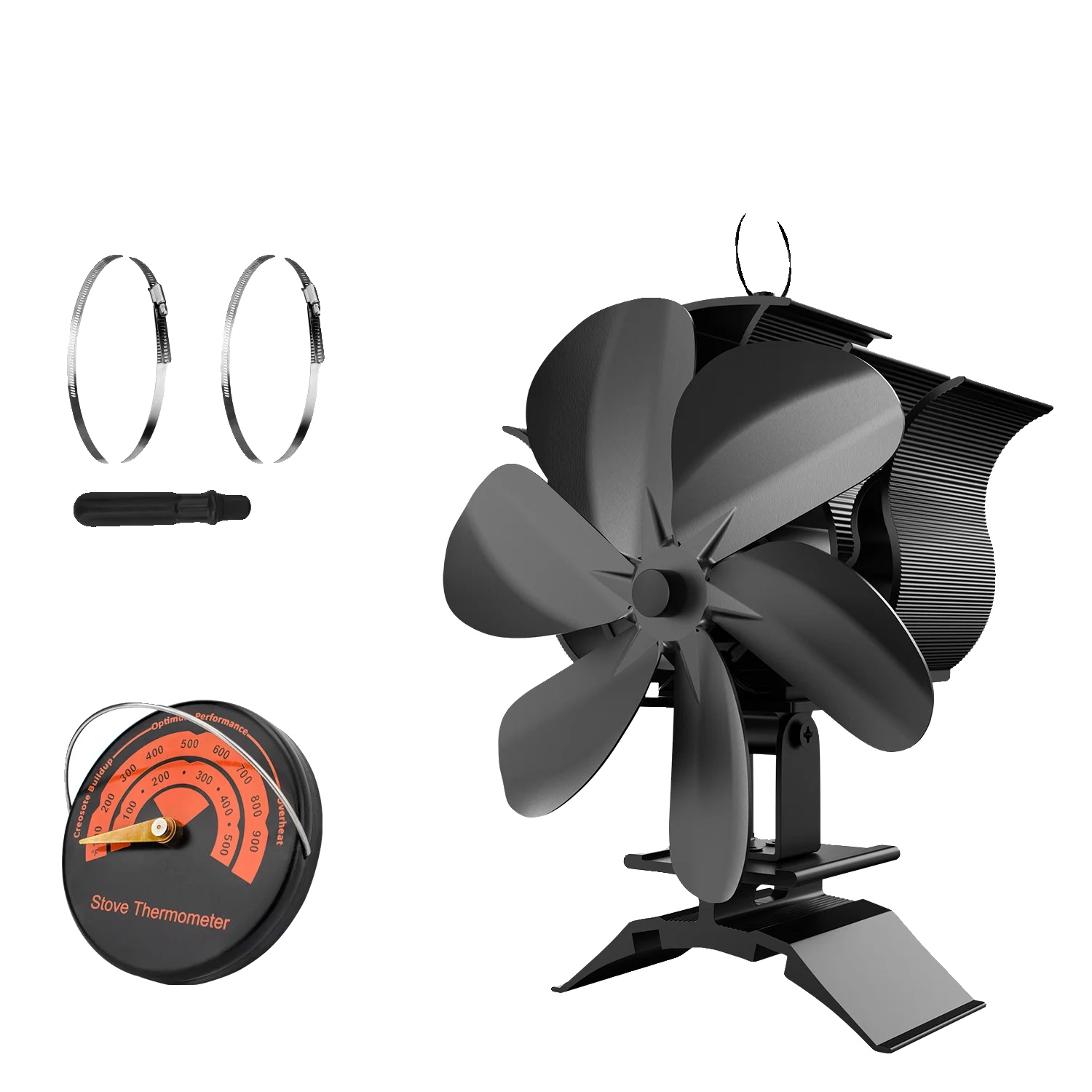 Kaminventilator, 6 Blätter, Umweltfreundliches Design, 6 Klingen