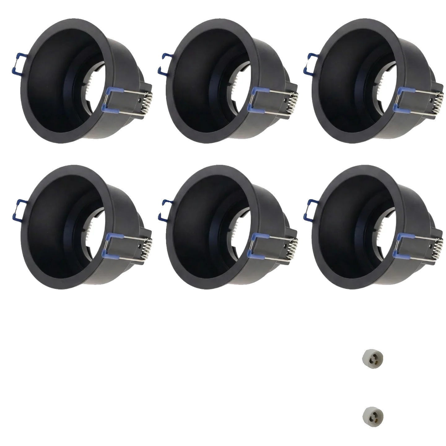 Spotlight, Einbau, Kompatibel Mit Mr16-gu10, 6pcs Rund-schwarz