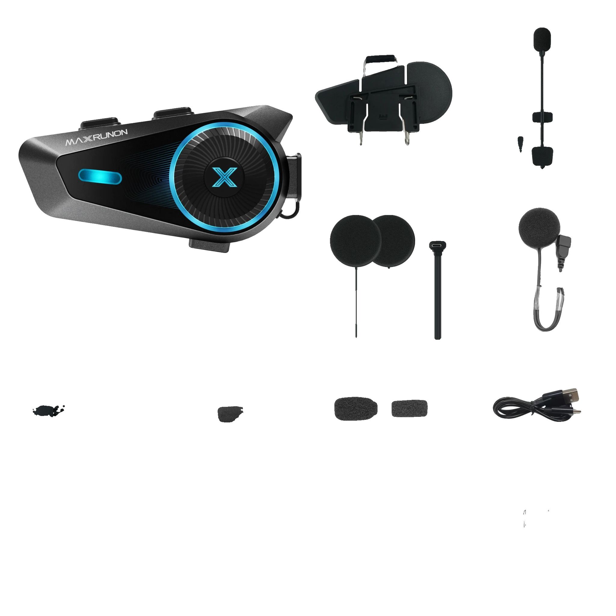 Motorrad Bluetooth Intercom, Sprachsteuerung, Kommunikation Für 4 Fahrer, 1pc D10