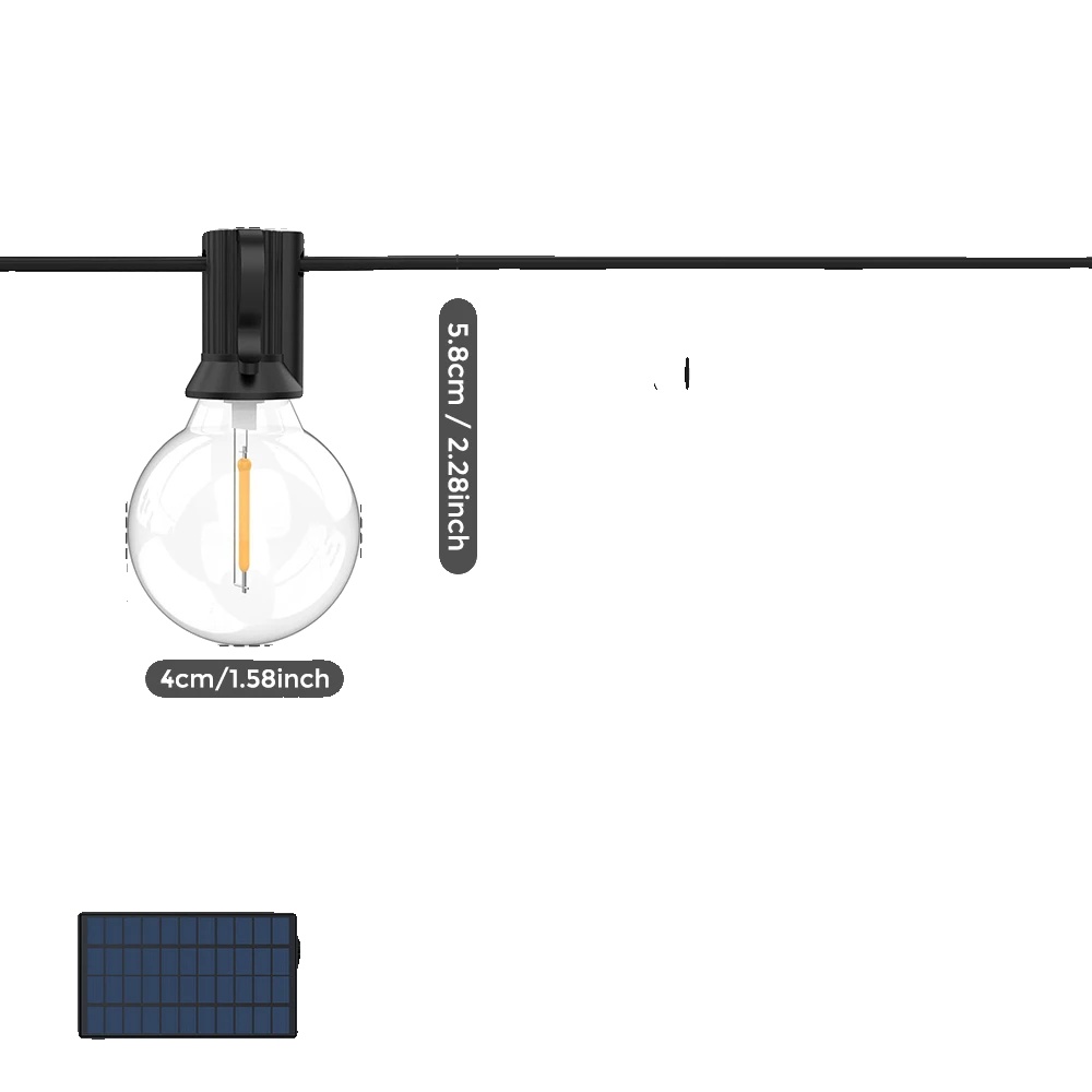 Led Solar Lichterkette, Fernbedienung, Dimmable Modi, 15.5m 40lampen