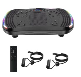 Vibrationsübungsmachine, Kompaktes Design, Bluetooth-konnektivität, Schwarz