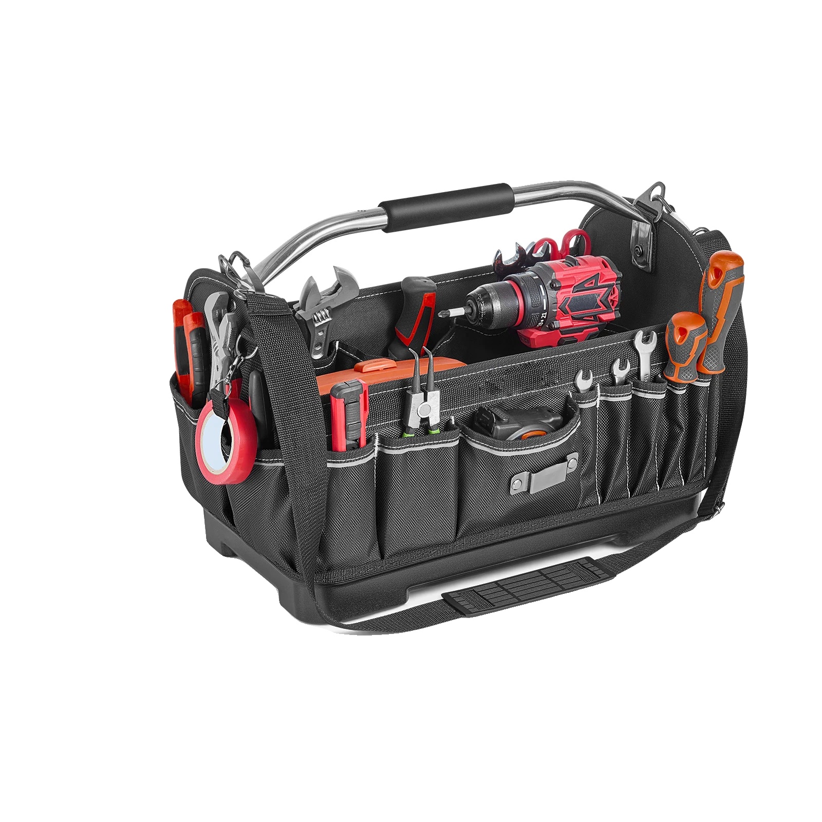 Werkzeugtasche, 33 Taschen Organizer, Robuster Kunststoffboden, 16in Basis