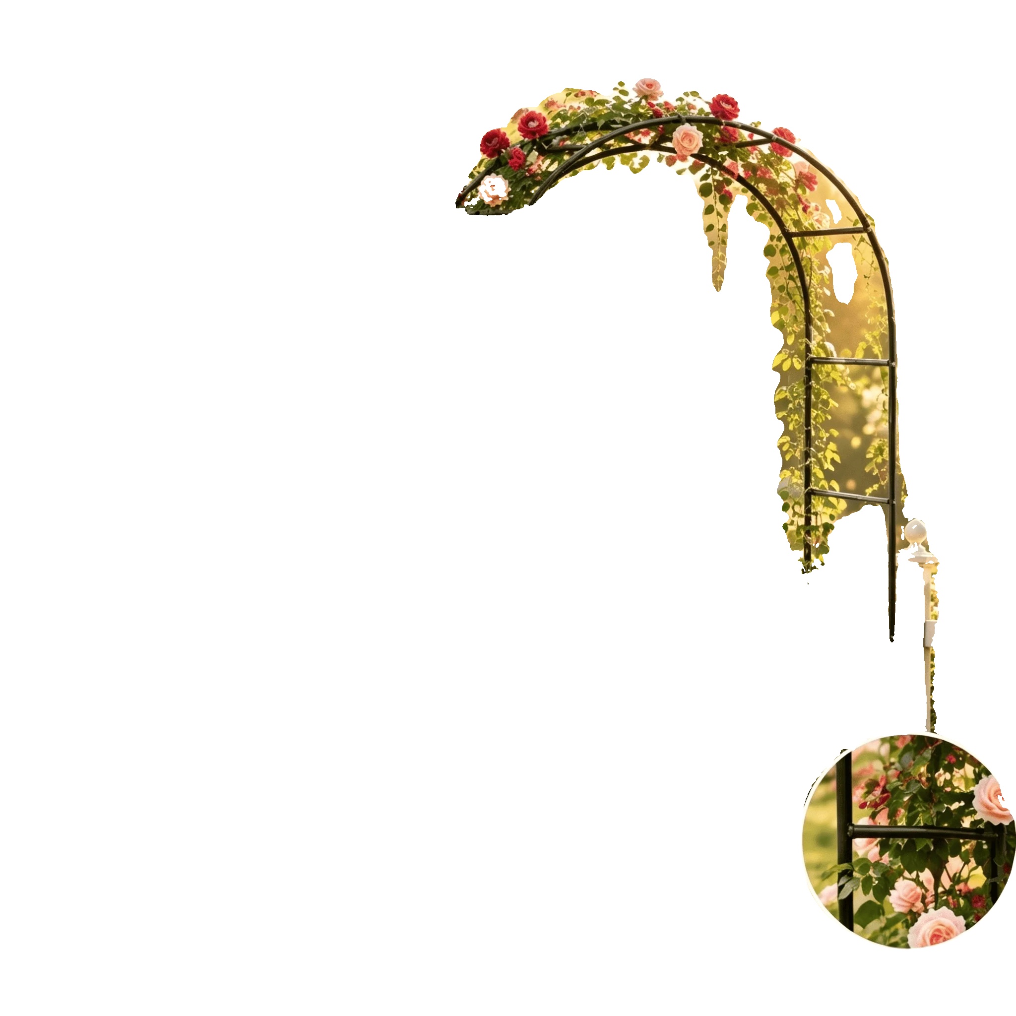 Gartenbogen-spalier, Metall, 2,4 M Höhe, Für Kletterpflanzen, Wetterfest, Geschwungenes Design