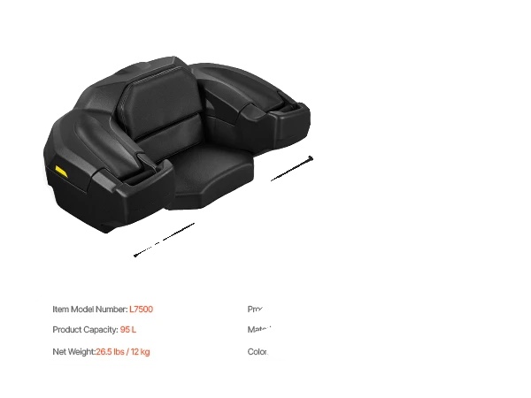 Atv Hintere Aufbewahrungsbox, Wasserdicht, Bequeme Sitzgelegenheit, L7500