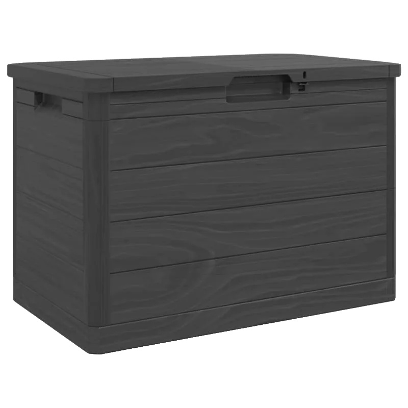 Aufbewahrungsbox, Wetterbeständiges Material, Großzügige Speicherkapazität, Schwarz