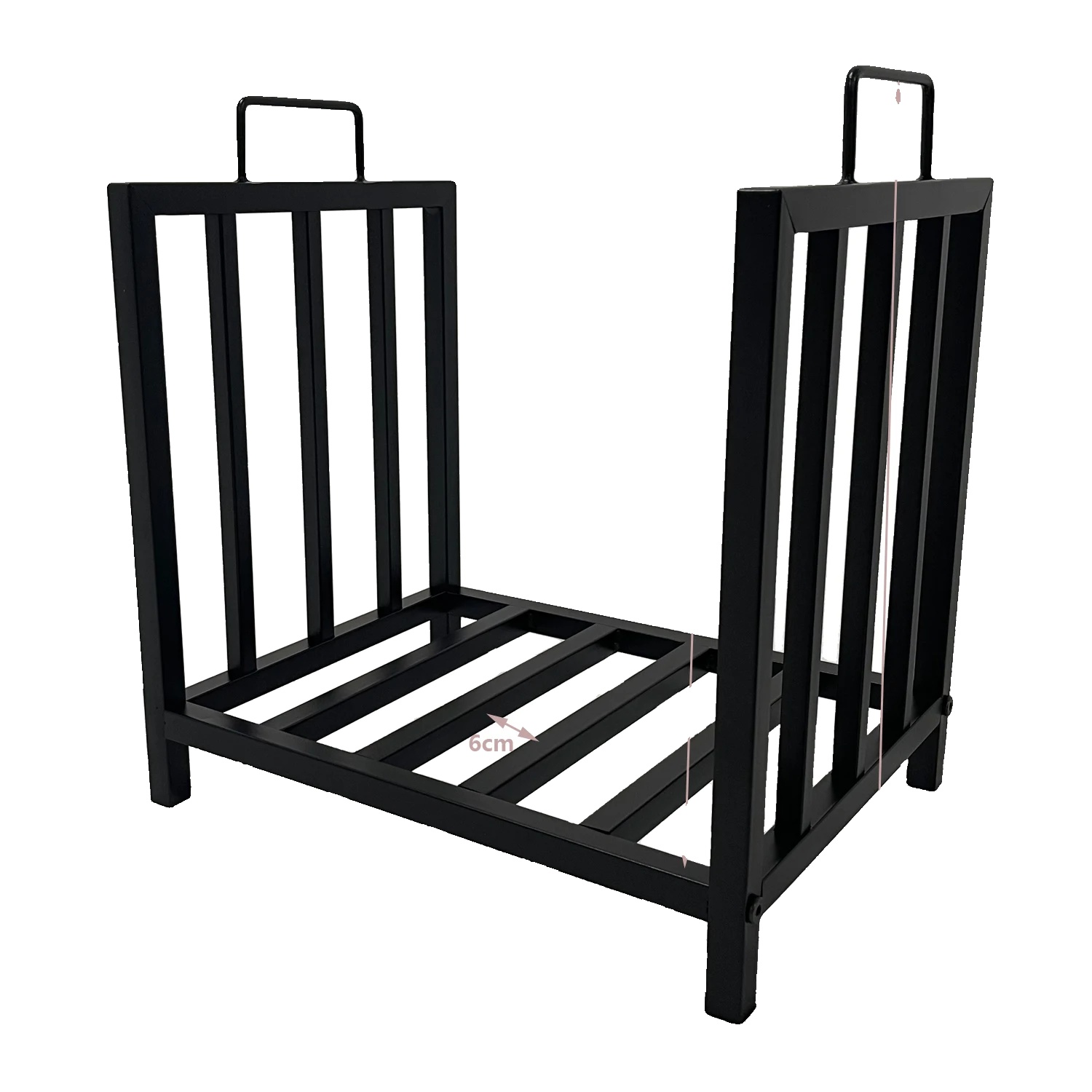 Brennholzregal, Schwerlastmetall, Platzsparendes Design, Schwarz B