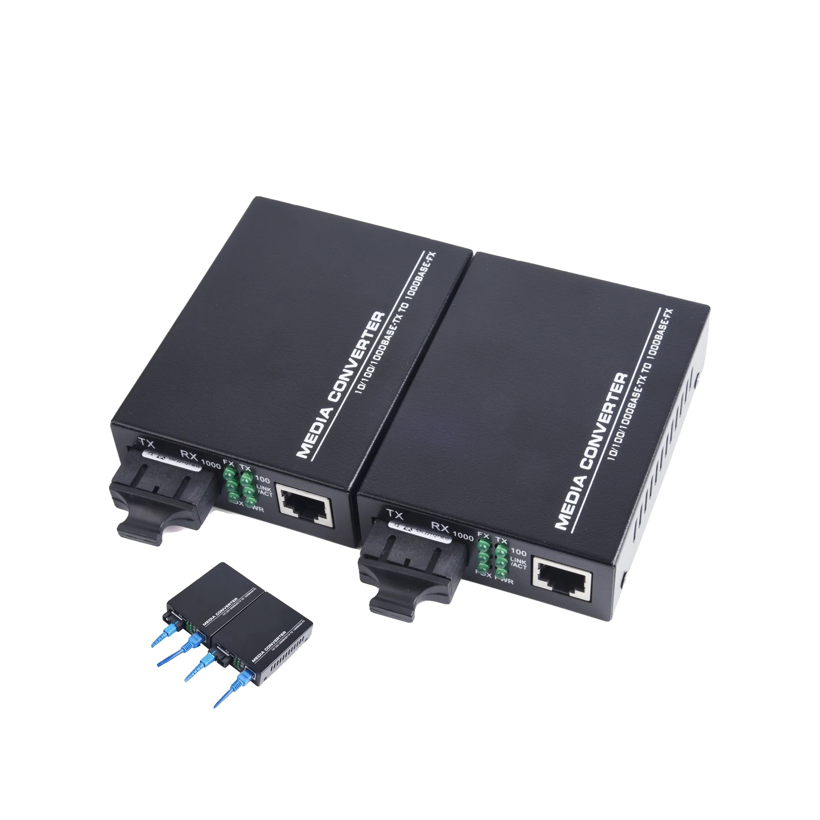 Glasfaser-converter, 1000mbps Ethernet-rate, 2 Sc-port-kompatibilität, 2pcs Konverter