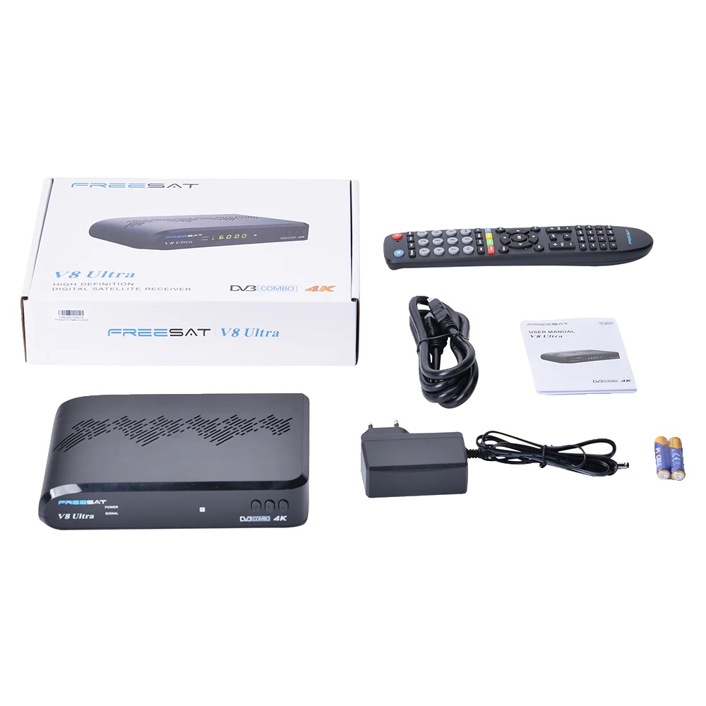 Satellitenempfänger, 4k Uhd, Multi-format-unterstützung, Freesat V8 Ultra, Eu-stecker