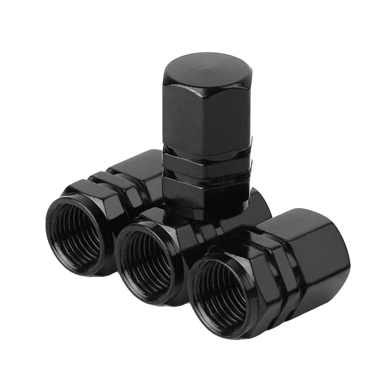 Ventilkappen, Aluminiumlegierung, Wasserdicht Und Staubdicht Design, Schwarz 4 Stück
