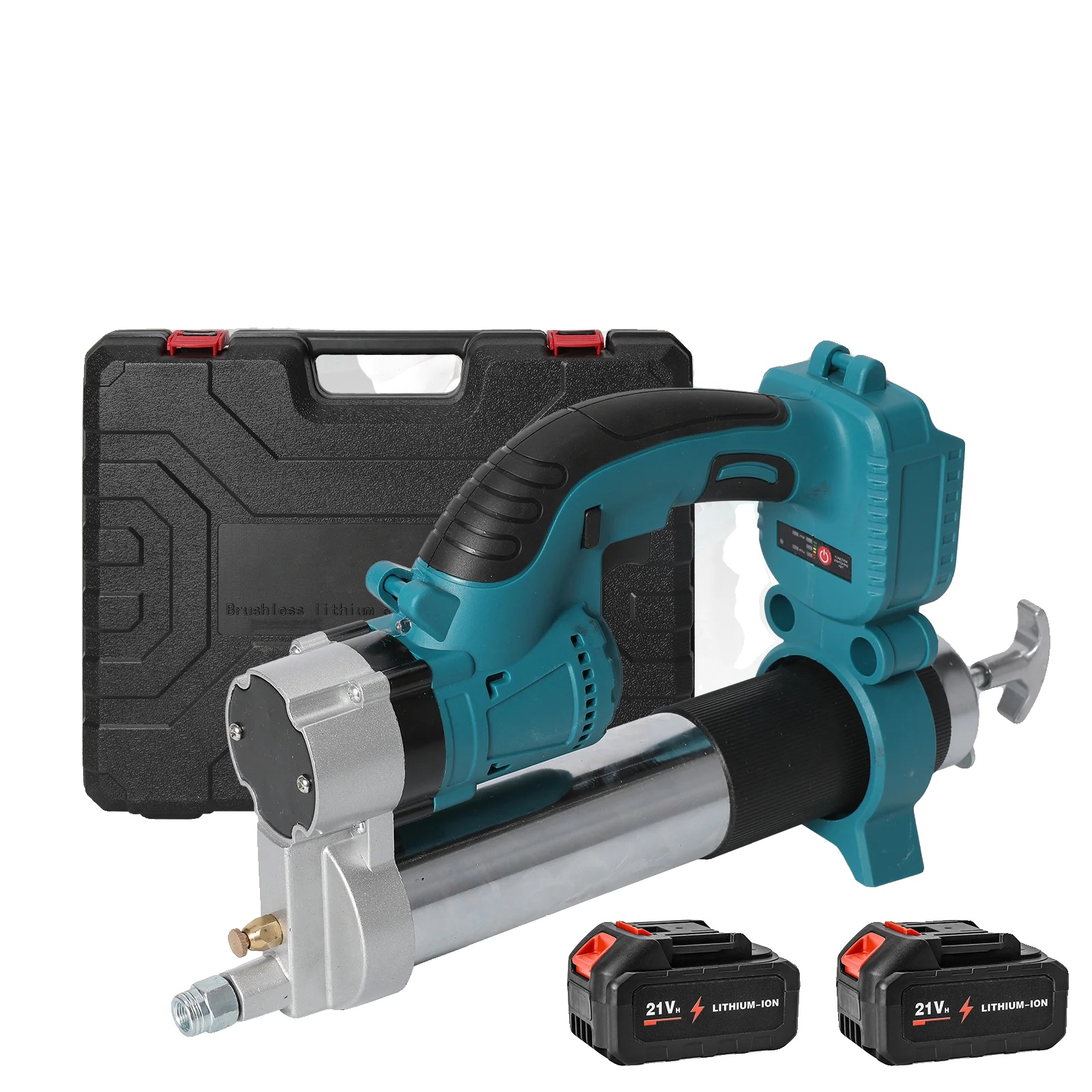 Elektrische Fettepistole, Hochdruck, Bürstenloser Motor, Zwei Batterien, Eu