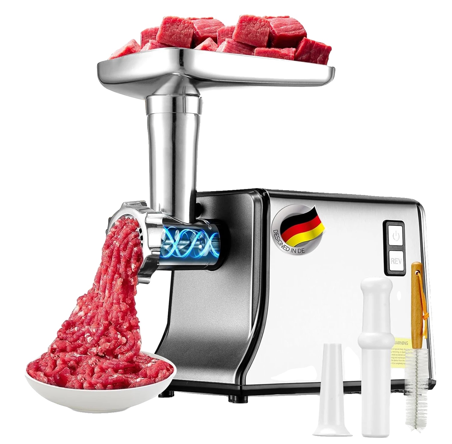 Fleischwolf, 2800w Leistungsstarker Motor, Vielseitige 5-in-1-funktionalität, Eu-schwarz