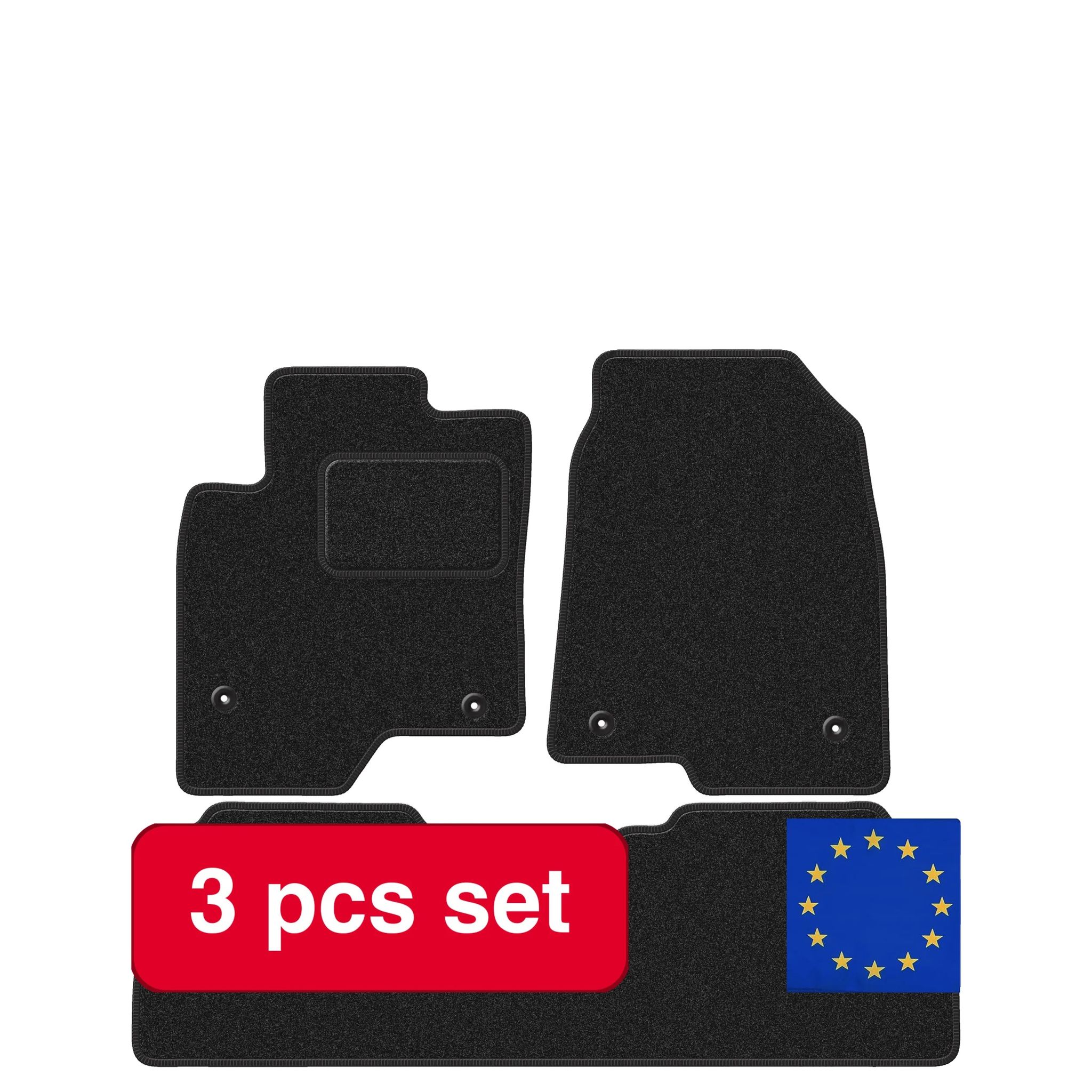 Autofußmatten, Langlebiges Design, Maßgeschneiderte Passform, Schwarz