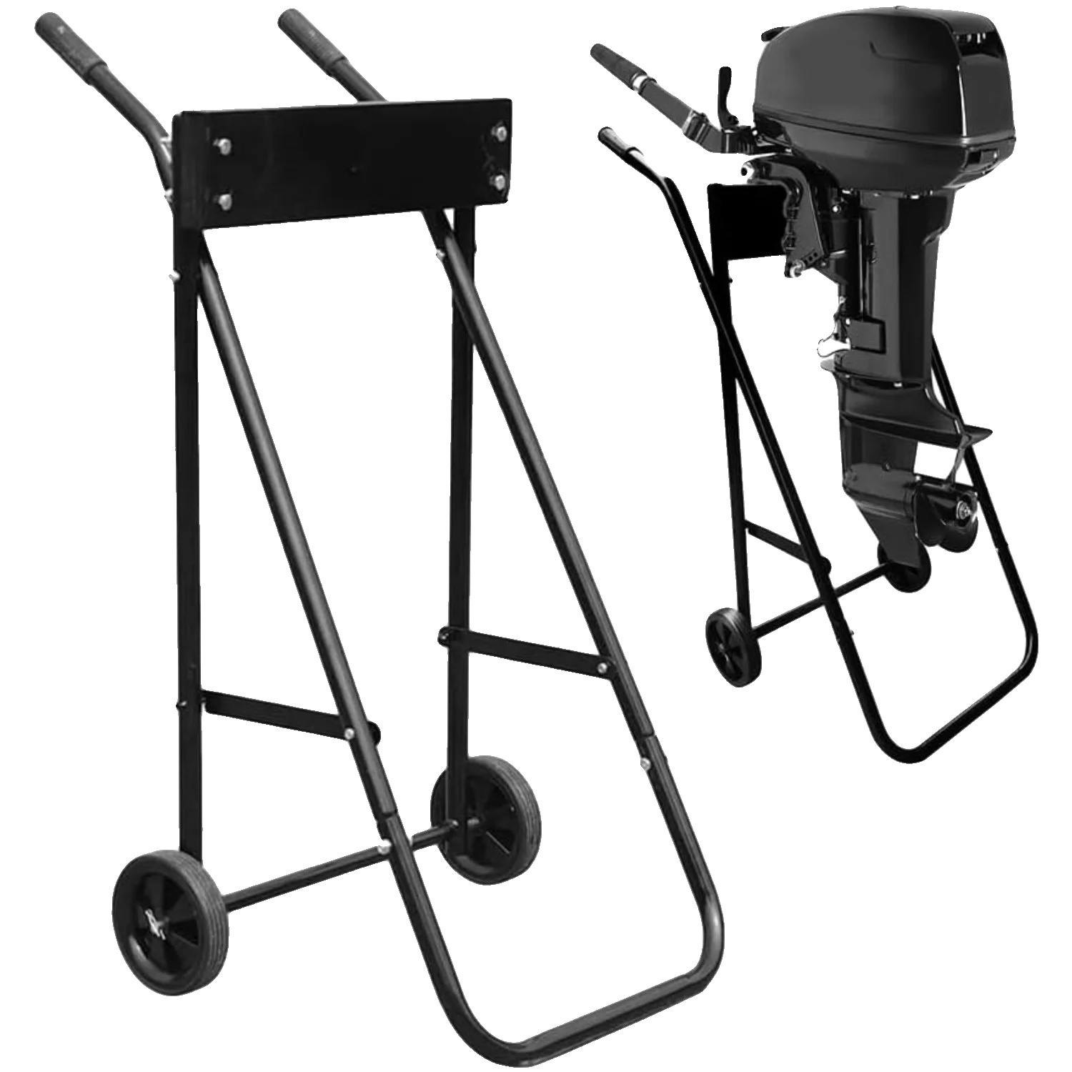 Außenbordmotorwagen, 85 Kg Tragfähigkeit, Faltbares Design, Schwarz