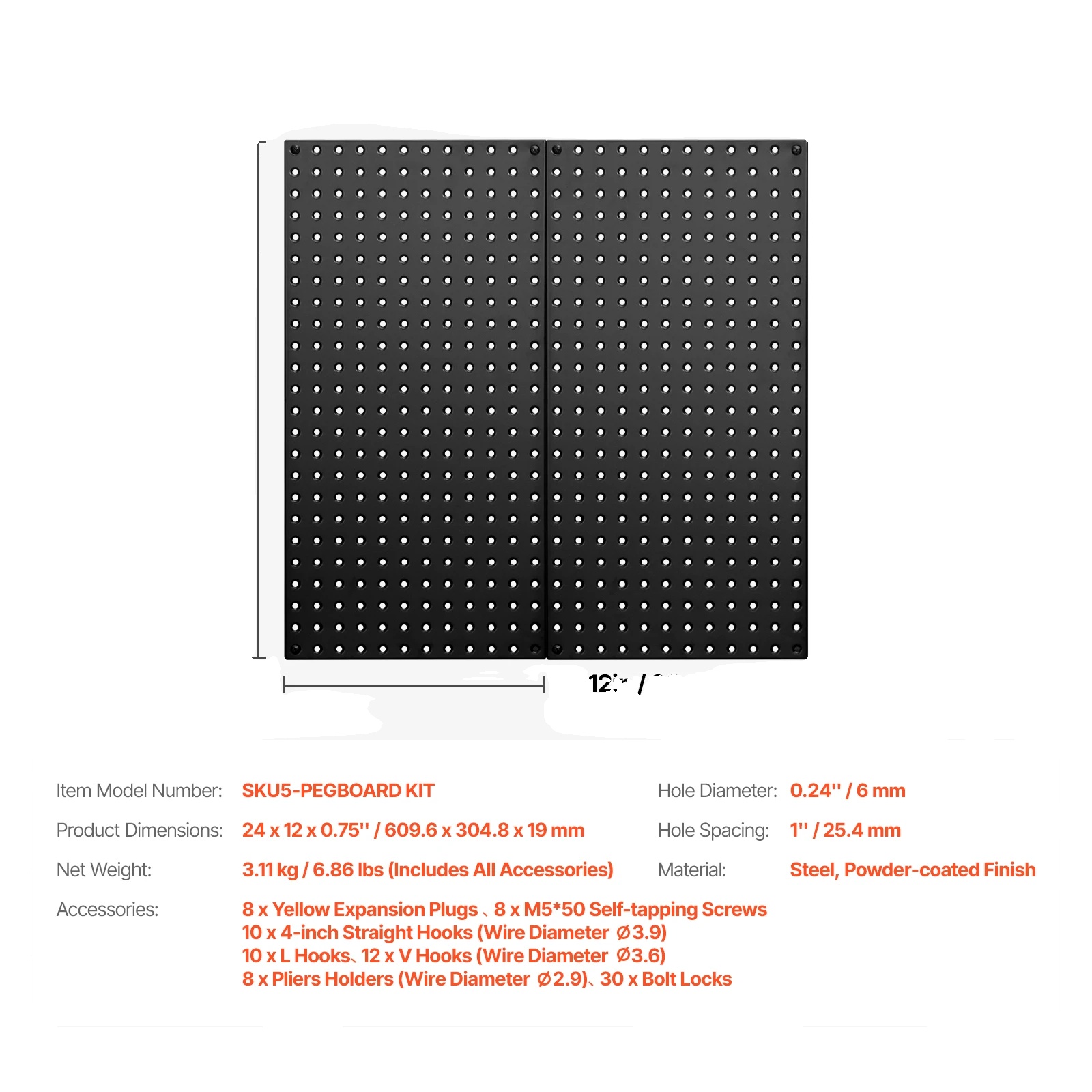 Perforiertes Panel, Metallkonstruktion, Hohe Tragfähigkeit, 2stück