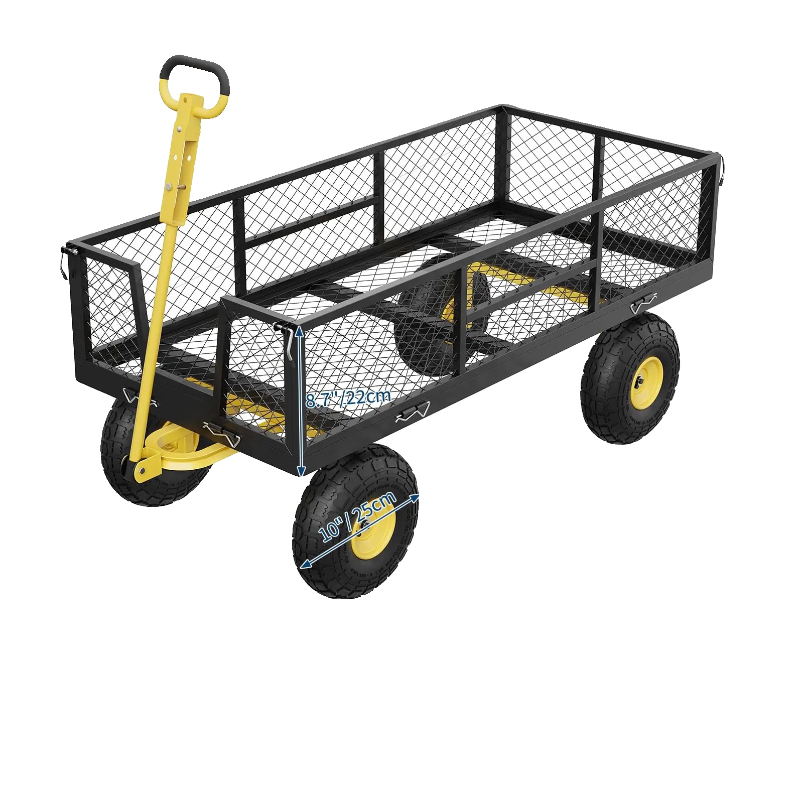 Transportwagen, 410 Kg Tragfähigkeit, Abnehmbare Seitenwände, Schwarz