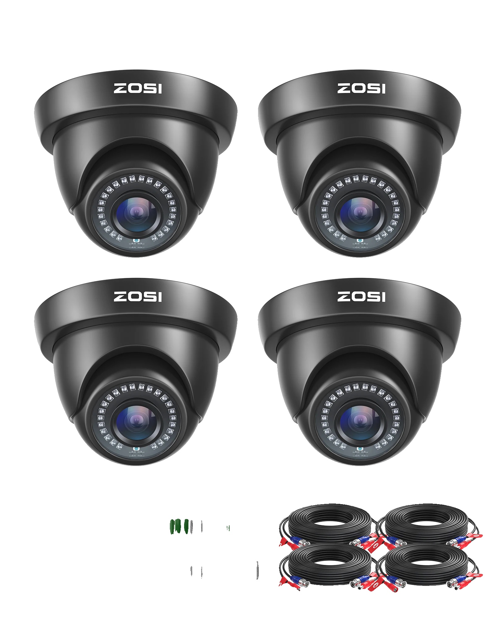 Sicherheitskamera, 1080p Hd Auflösung, Nachtsicht Bis Zu 80 Fuß, 4 Pack