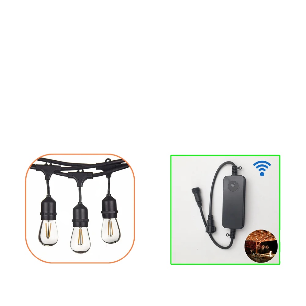 Smart Led Außenlichterkette, App-gesteuert, Sprachassistent-kompatibel, 15m Wifi Dimmer, Ac220v Eu Stecker