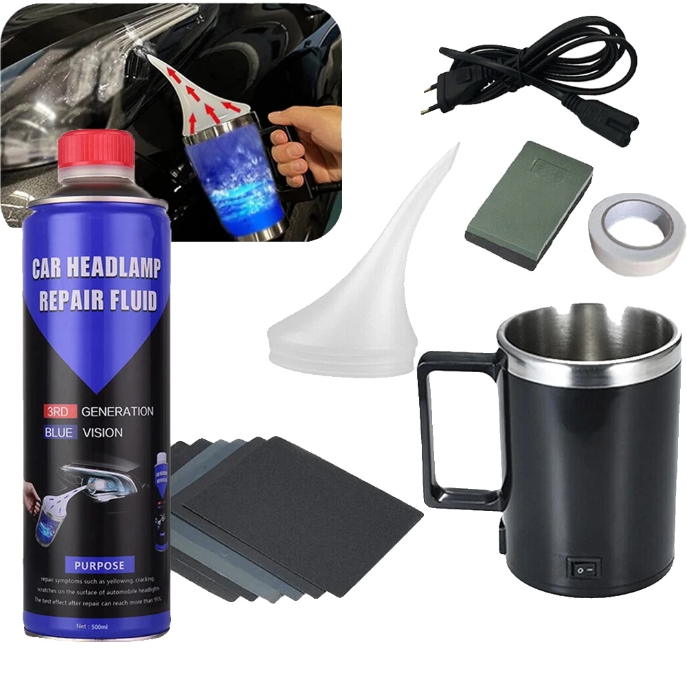 Scheinwerfer-restaurierungsset, 500ml Polymer, Effektives Polieren, Geeignet Für Die Restaurierung, Vollständige Scheinwerferpflege,