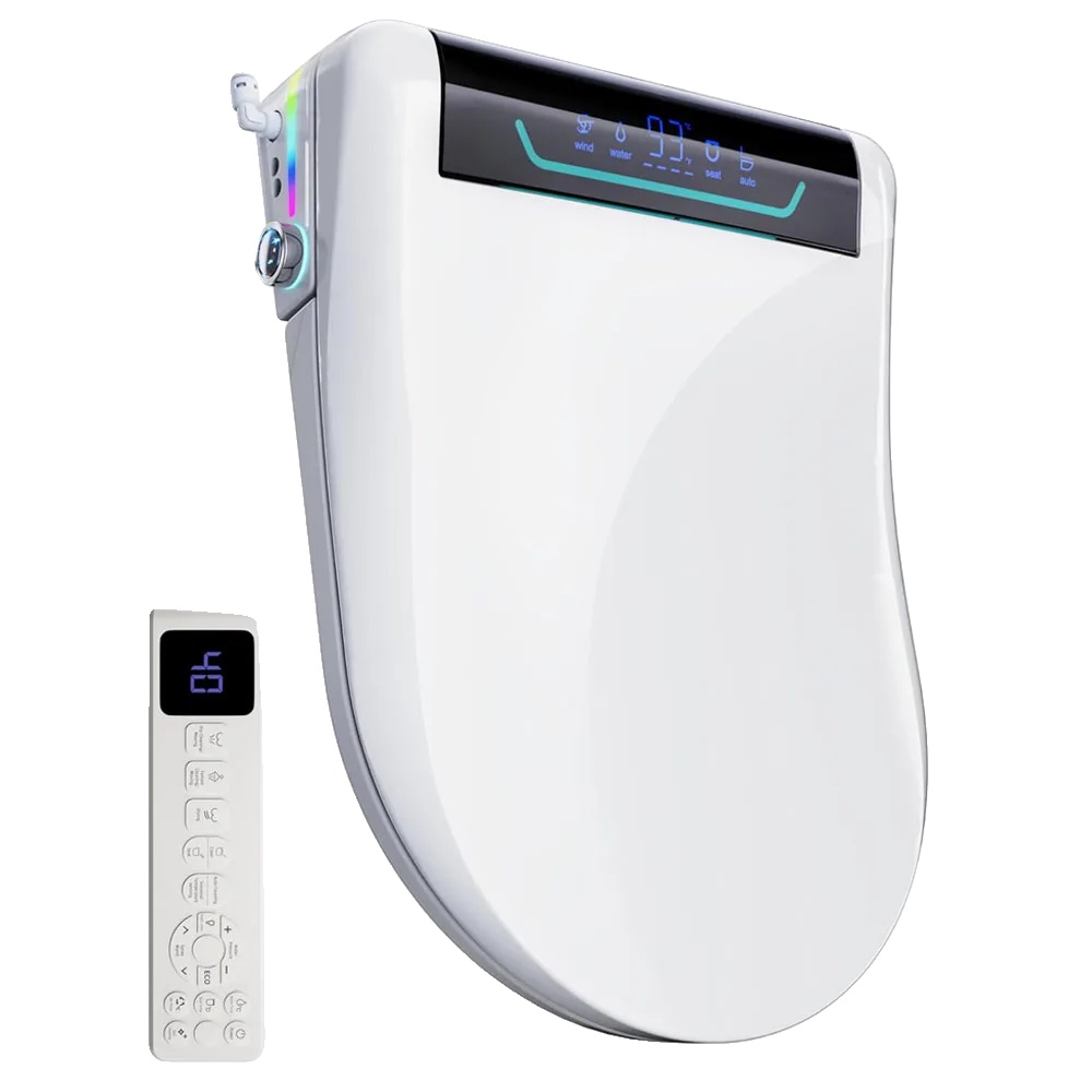 Intelligente Toilettensitz-bidet, Beheizter Sitz, Dualsteuerung, Schwarze U-form, 220v-230v, Verlängert, Eu-stecker