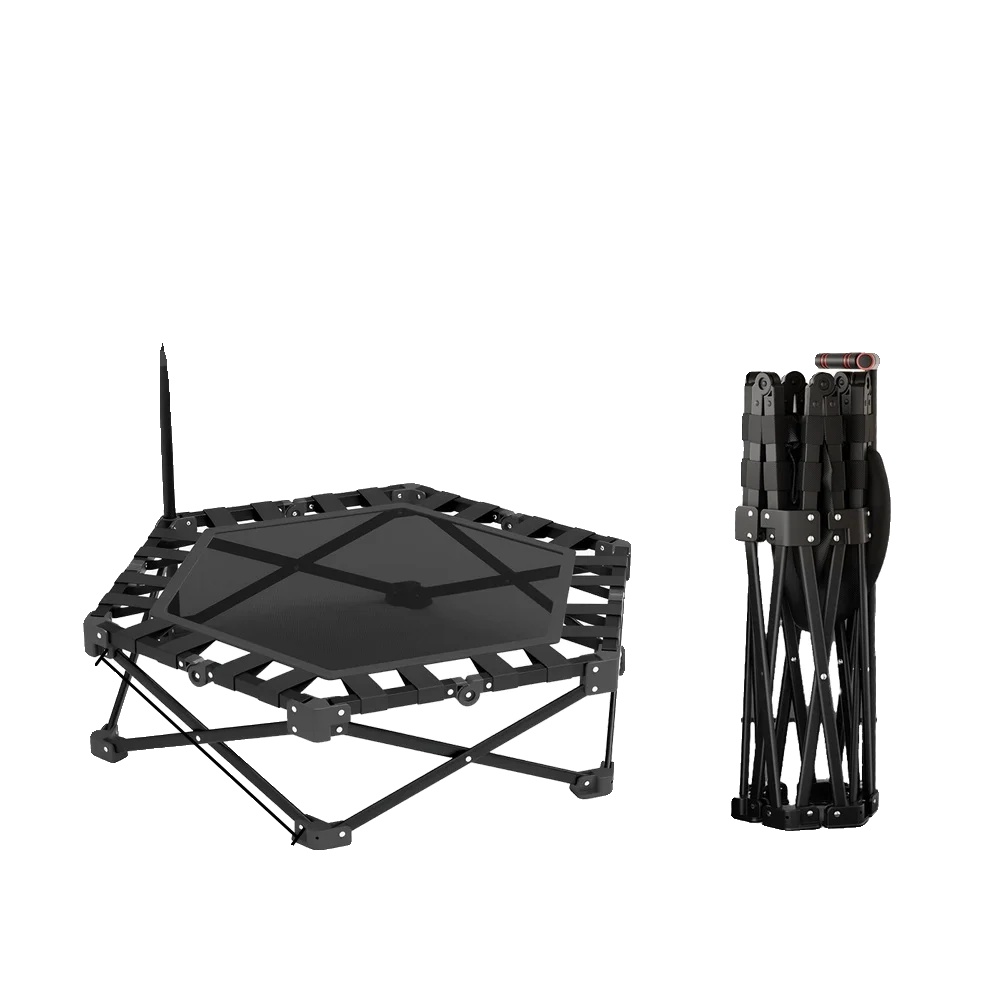 Mini-trampolin, Verstellbarer Griff, Faltbares Design, Schwarz