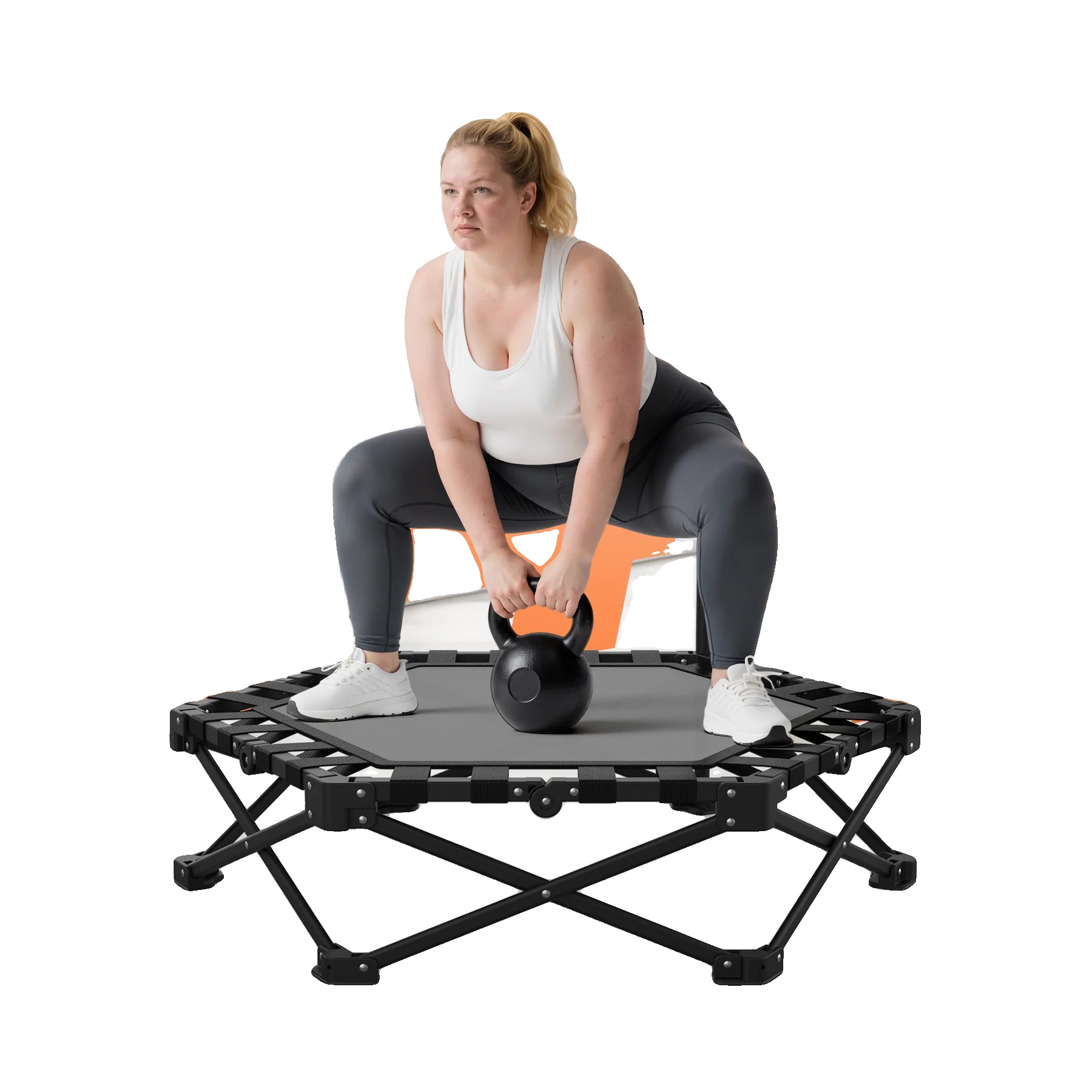 Trampolin, 42 Zoll Durchmesser, Faltbares Design, 200 Kg Tragfähigkeit, Verstellbarer Griff, Geeignet Für Alle Altersgruppen