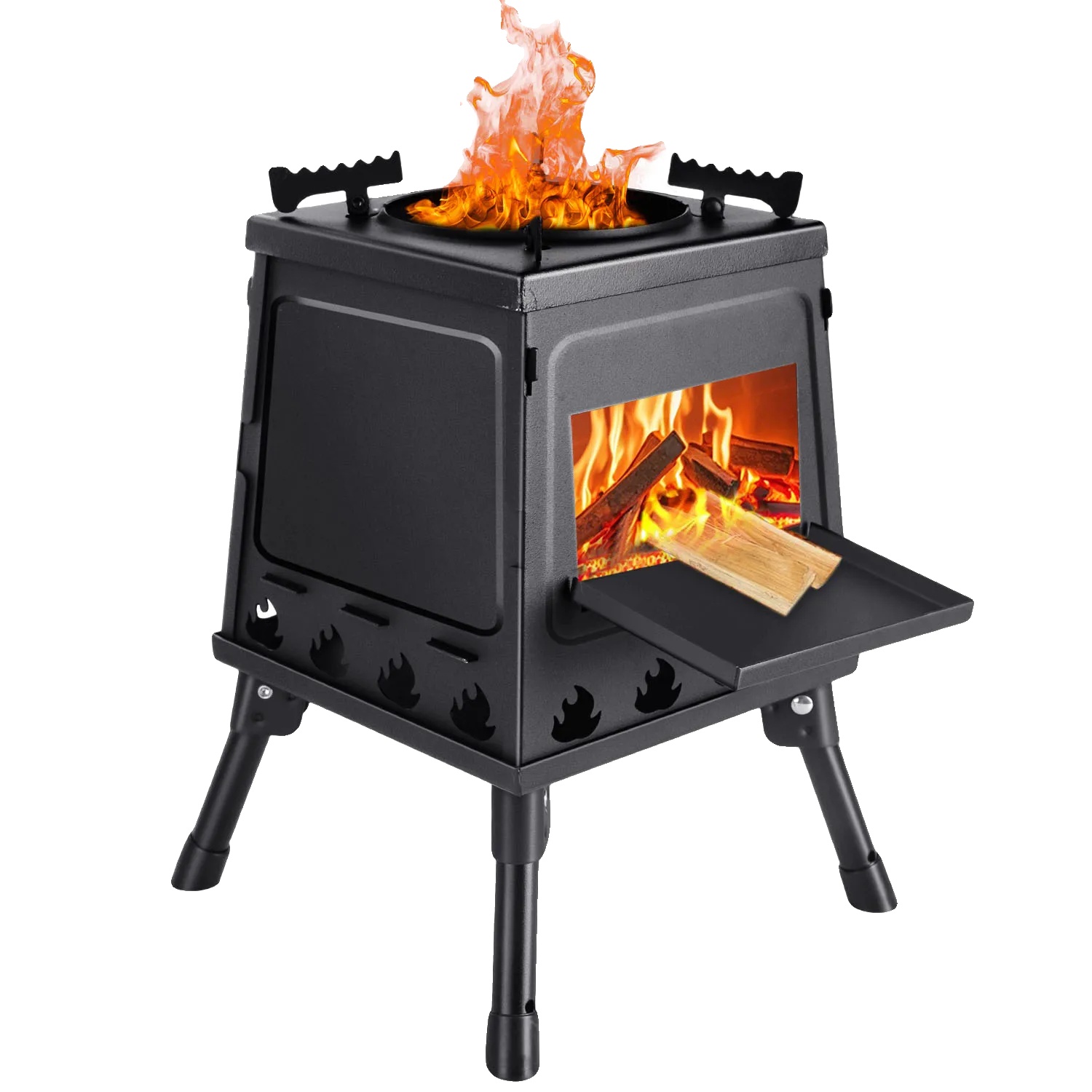 Campingkocher, Faltbares Design, Vielseitiges Kochen Im Freien, Schwarz