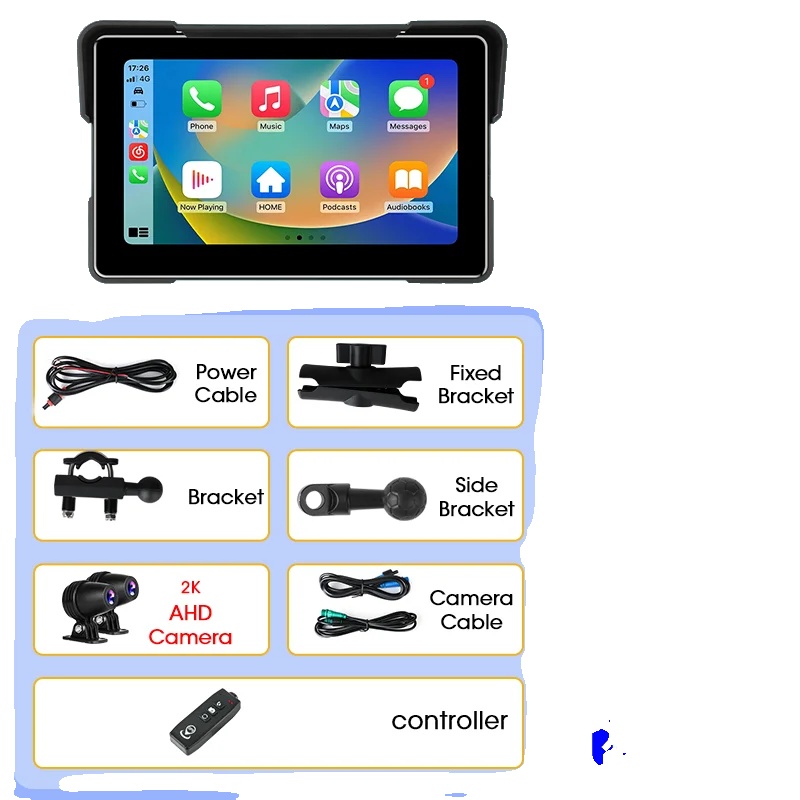 Navigation Gps, 7 Zoll Bildschirm, Wasserdichtes Design, 7 Inch 2k Kameracontroller