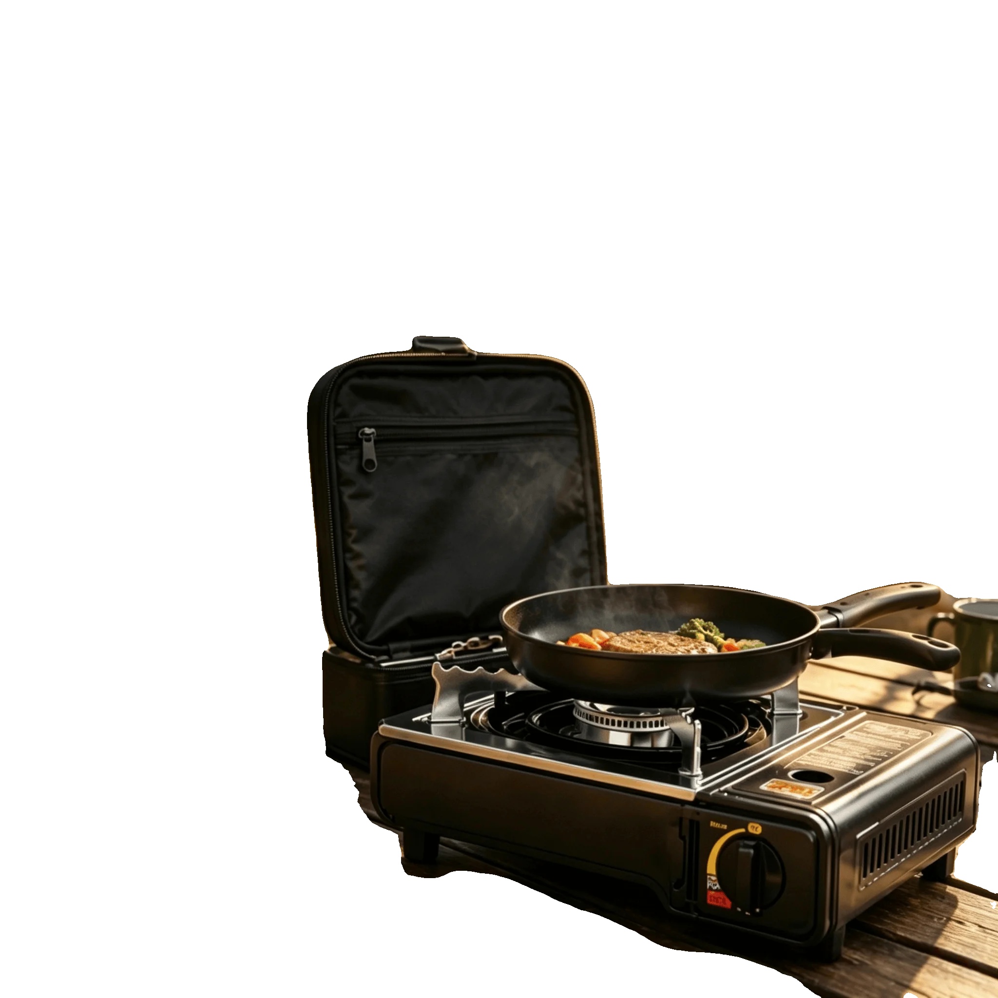 Campingkocher, 2,4 Kw Leistung, Einstellbare Flammenkontrolle, Kompaktes Und Tragbares Design, Sicherheitsabschaltung, Geeignet Für Gaskartuschen