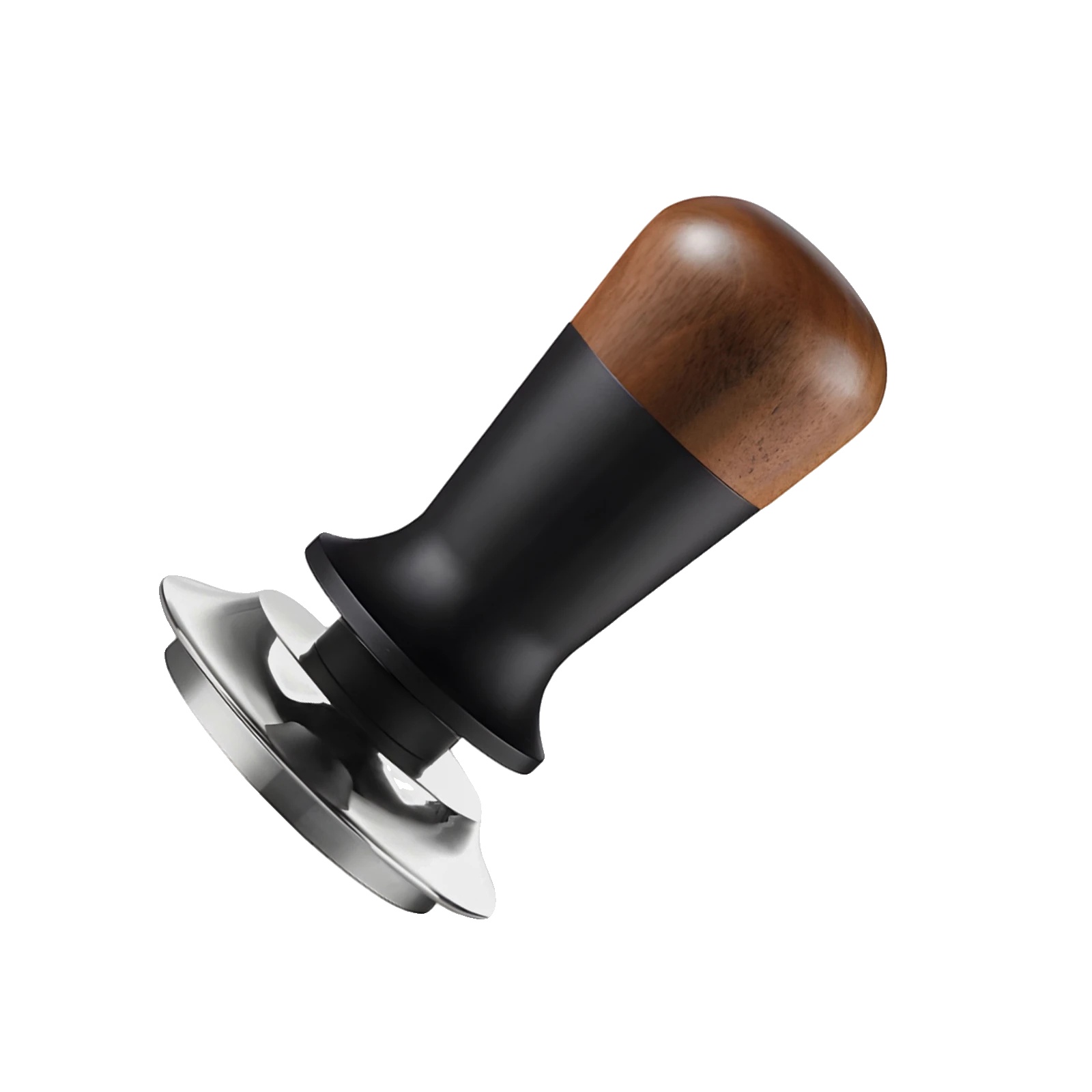 Espresso Tamper, Selbstnivellierendes Design, Wellenbasis, Schwarz
