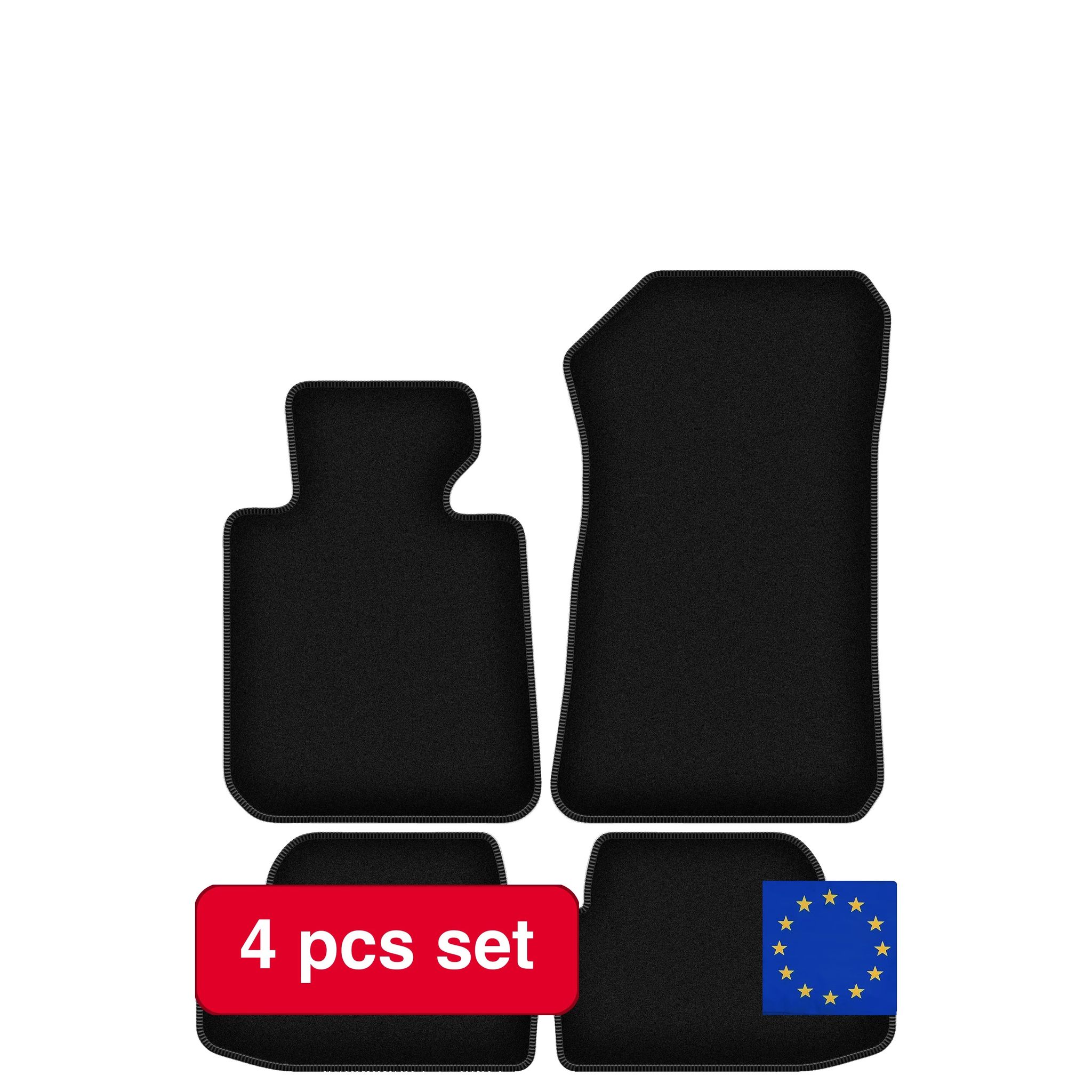Bodenmatten, Leichtes Design, Luxuriöse Umrandung, Schwarz