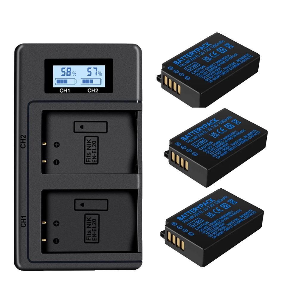 Kameraakku, Dual-usb-ladegerät, Kompatibel Mit Digitalen Kompaktkameras, 3 Batterien 1 Ladegerät